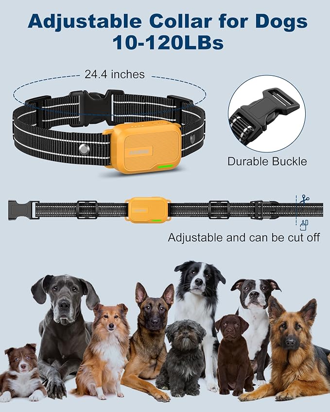 Jugbow Dog Shock Collar - 3300FT Dog Training Collar with Remote IPX7 Waterproof Electric Collar with 4 Training Modes, Security Lock, Rechargeable e-Collar for All Breeds, Sizes Yellow