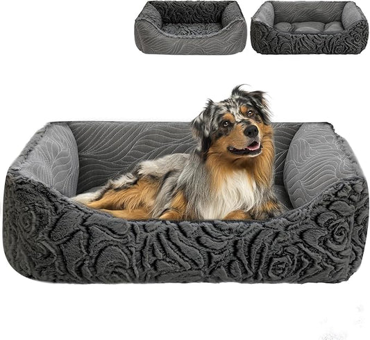 2 in 1 Dog Bed Washable Pet Cooling Beds for Large Medium Small Dogs Cats Orthopedic Reversible Washable Sofa Rectangle Durable Puppy Cuddler Soft Calming Sleeping Bed