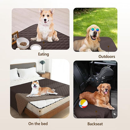gogobunny 100% Double Sided Waterproof Dog Blanket Soft Pet Bed Cover Reversible Protect Furniture Couch Sofa Car for Puppy Large Dog Cat (Dark Coffee/Light Coffee 30x90 Inch 1))