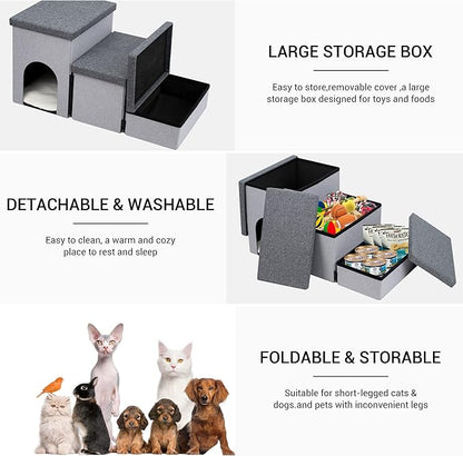 Heeyoo Dog Stairs for Small Dogs 3-Step Pet