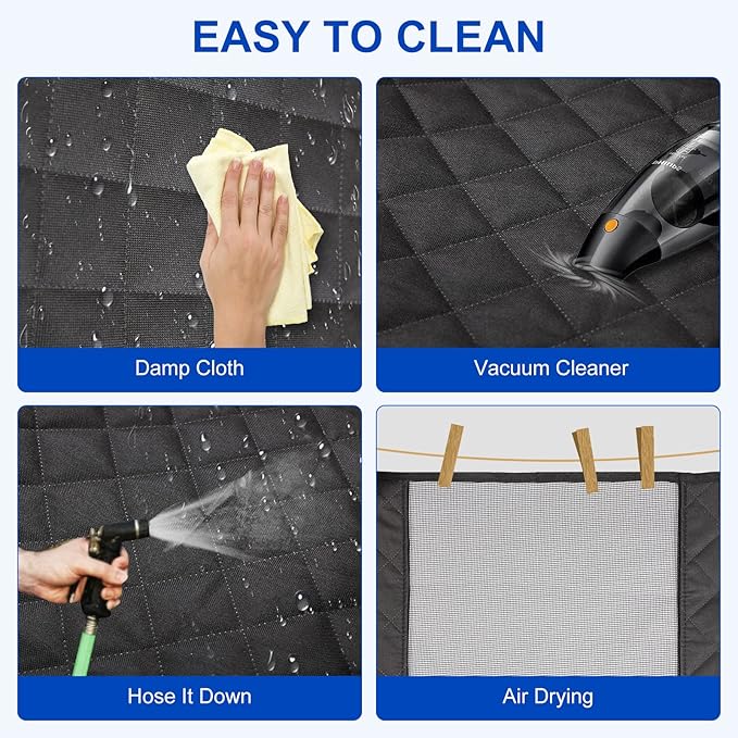 Dog Car Seat Cover for Back Seat 600D Scratchproof Nonslip Durable Waterproof Cars Pet Backseat Covers with Mesh Window Dogs Hammock for Car，SUV (60" W 64" L)