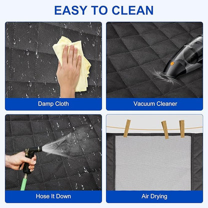 Dog Car Seat Cover for Back Seat 600D Scratchproof Nonslip Durable Waterproof Cars Pet Backseat Covers with Mesh Window Dogs Hammock for Car，SUV (54" W 58" L)