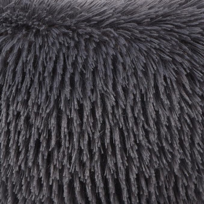 Calming Bed for Dogs 30 Inches Dark Gray