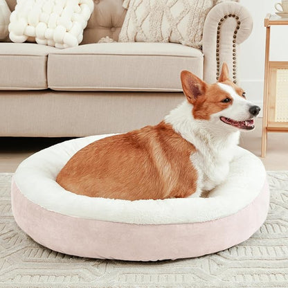 Love's cabin Round Donut Cat and Dog Cushion Bed 25in Pet