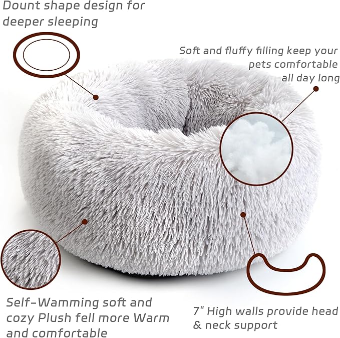Calming Dog Bed for Cats and Small Dogs 15.7'')