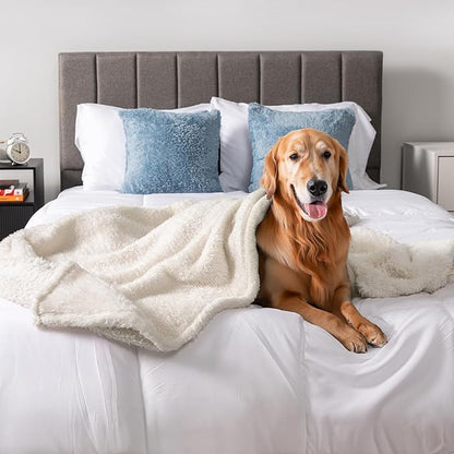 PetAmi Dog Blanket for Large Dogs Beige 60x80