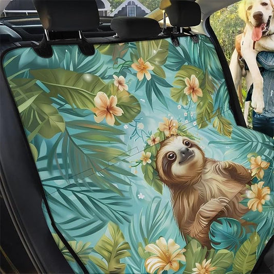 AFPANQZ Tropical Leaves Sloth Car Seat Cover Waterproof