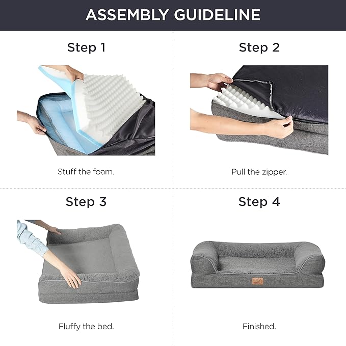 Bedsure Memory Foam Dog Bed for Large Dogs