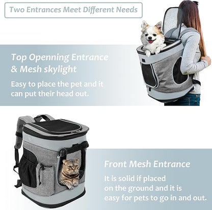 Kritter Planet Pet Carrier Backpack for Dogs and Cats, Breathable Pet Backpack with 2 Mesh Window,Portable Pet Carrier for Camping