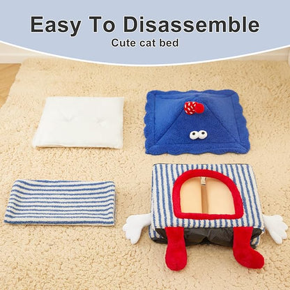 Jiupety Indoor Small Dog House Washable (20"x20"x21.5") Up 25lbs Cat 15lbs Dog,