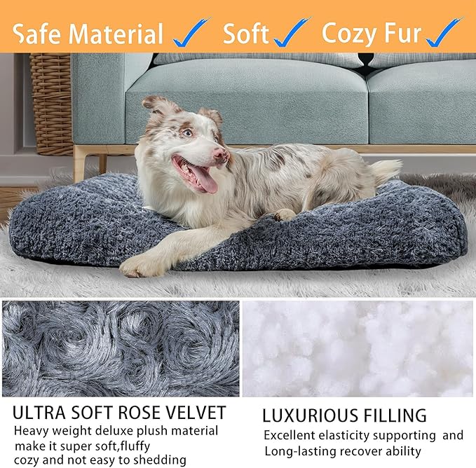 Dog Beds Crate Pad for Medium (21"x13"Dark Grey)