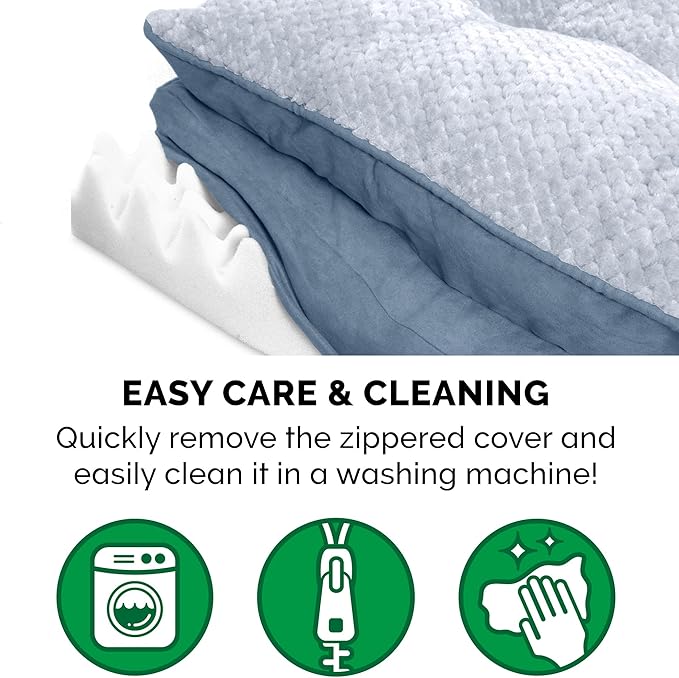 Furhaven Orthopedic Dog Bed for Large Dogs w/ Pillow Cushion Top & Removable Washable Cover 95 lbs