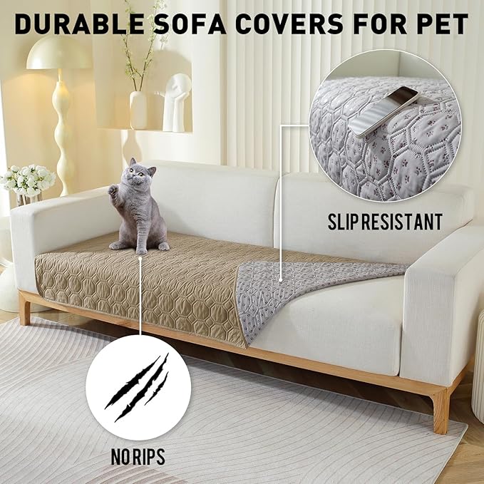 SYSLOON Waterproof Dog Bed Cover Sofa,Car,82"x120",Khaki