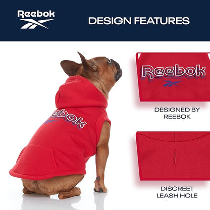 Reebok Dog Hoodie – Fleece Dog Sweater with Leash Hole