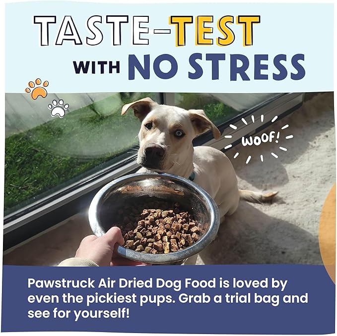 Pawstruck All Natural Air Dried Dog Food w/Real Chicken - Grain Free, Made in USA, Non-GMO & Vet Recommended - High Protein Limited Ingredient Full-Feed - for All Breeds & Ages - 2.5oz Trial Bag