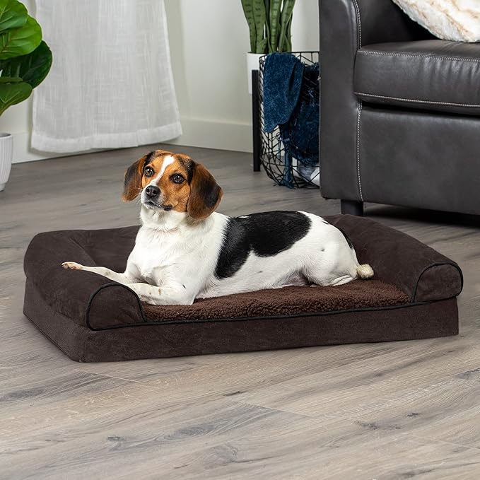Furhaven Orthopedic Dog Bed for Medium/Small Dogs w/ Removable Bolsters & Washable Cover 35 lbs