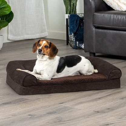 Furhaven Orthopedic Dog Bed for Medium/Small Dogs w/ Removable Bolsters & Washable Cover 35 lbs