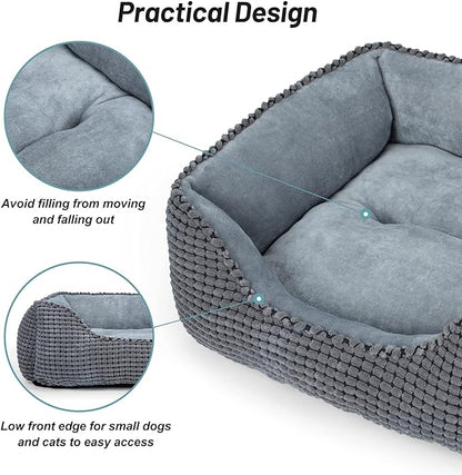 MIXJOY Dog Bed for Large Medium Small Dogs (20'', Grey)