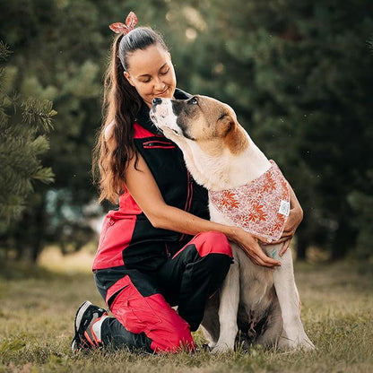 E-Clover Fall Dog Bandana & Matching Scrunchie-Leaves Dog