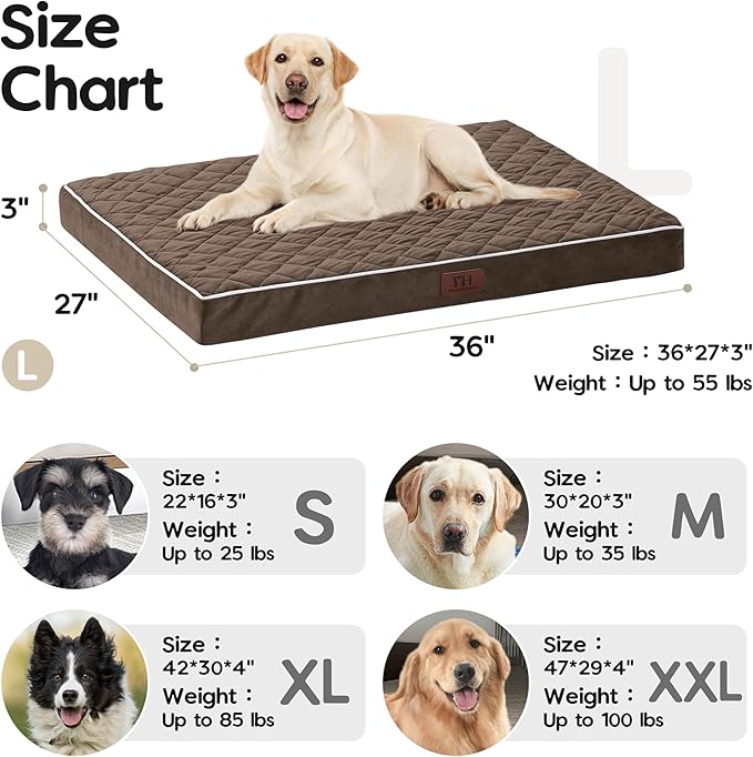 Orthopedic Dog Beds for Large Dogs with Removable Washable Cover 36 inch,