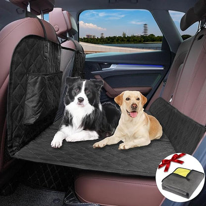 Back Seat Extender for Dogs Hard Bottom Dog Car Seat Cover for Back Seat Dog Seat Extender-Supports up to 330lbs-Dog Hammock for Camping & Travel