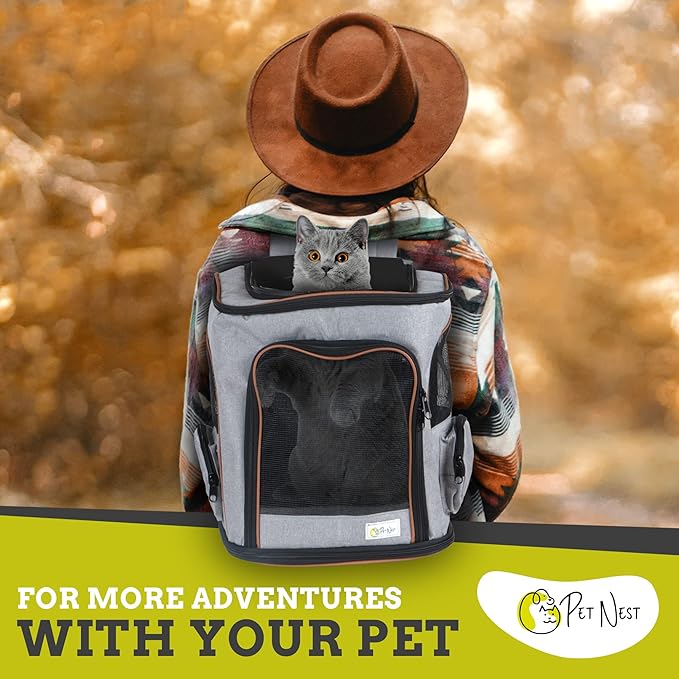 Expandable Pet Carrier Backpack for Cats, Dogs and Small Animals, Portable Pet Travel Carrier, Super Ventilated Design, Airline Approved, Ideal for Traveling/Hiking/Camping