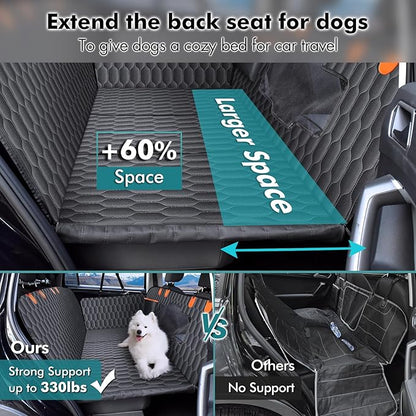 XL Back Seat Extender for Dogs-Supports 400lb Bottom-Detachable,600D Heavy