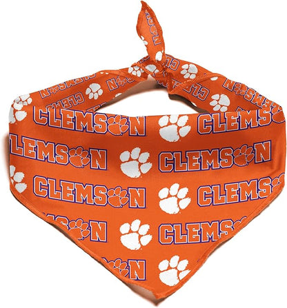 NCAA Officially Licensed Bandana for Dogs and Cats | Fits Pets Great Gift Idea | Easy-to-Tie (Large, Clemson Tigers)