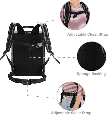 Apollo Walker Pet Carrier Backpack for Large/Small Cats and Dogs, Puppies, Safety Features and Cushion Back Support for Travel, Hiking, Outdoor Use (Gray-expandable)