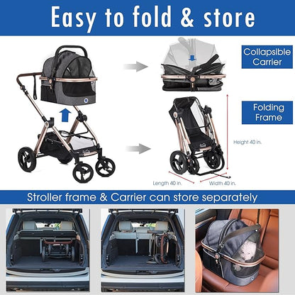 HPZ Pet Rover Prime 3-in-1 Luxury Dog/Cat/Pet Stroller
