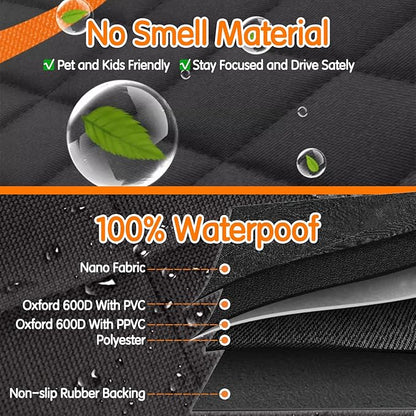 3 in 1 Split Dog Car Seat Cover for Back Seat 100% Waterproof 3 in 1)