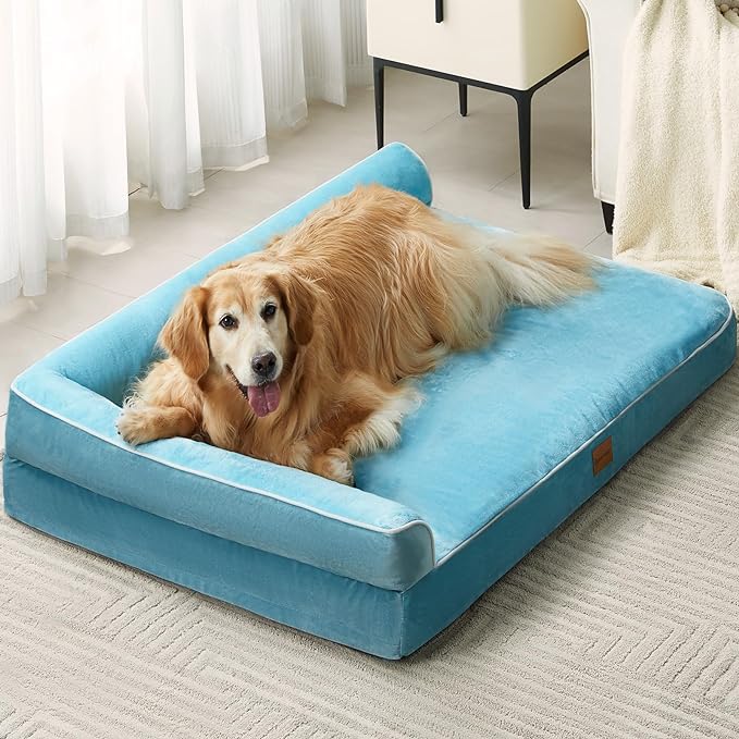 BFPETHOME Orthopedic Dog Beds for Large Dogs-Waterproof Sofa Dog Bed with Removable Washable Cover