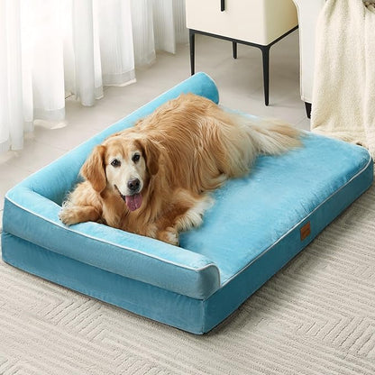 BFPETHOME Orthopedic Dog Beds for Large Dogs-Waterproof Sofa Dog Bed with Removable Washable Cover