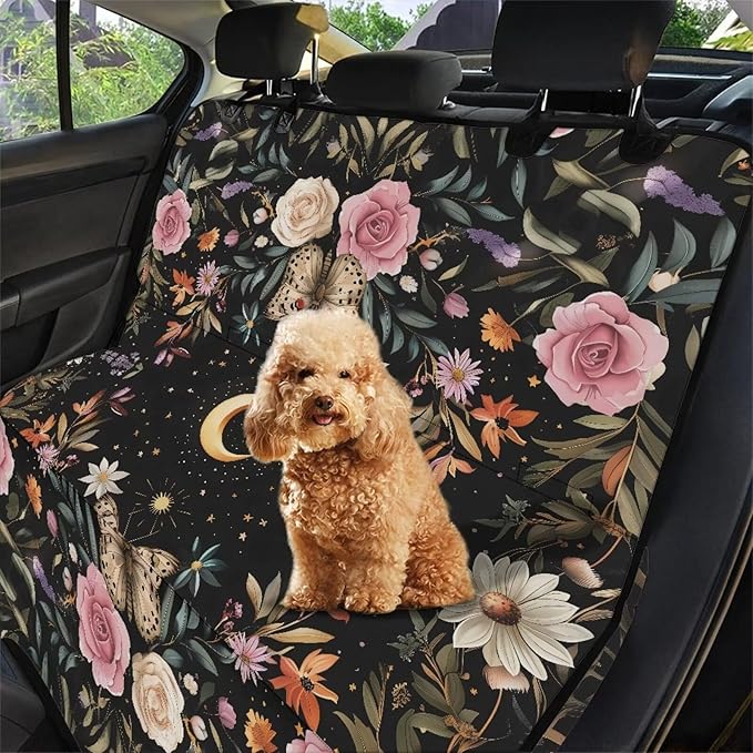 AFPANQZ Moon Flowers Car Back Seat Cover