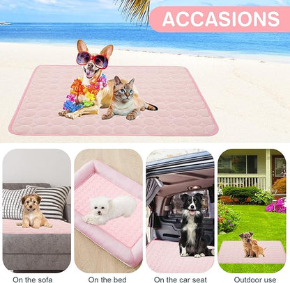 Pet Cooling Bed Mats Dog Cooling Mat Washable Comfort Breathable for Dogs and Cats Indoor Outdoor 21.65 * 27.55Inch)