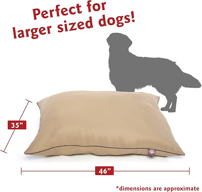 Majestic Pet Rectangle Large Dog Bed Washable – Non Slip Comfy Pet Bed – Dog Crate Bed Super Value Pillow Dog Bed – Dog Kennel Bed for Sleeping 46 x 35 Inch
