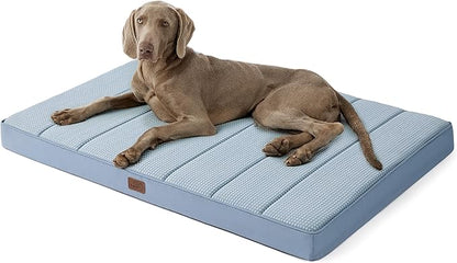 Bedsure Cooling Gel Foam Dog Bed for Large Dogs Cover(41"x29", Blue)