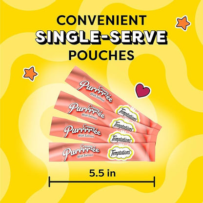 Temptations Creamy Puree Squeezable Lickable Wet Cat Treats with Salmon 0.42 oz. 24