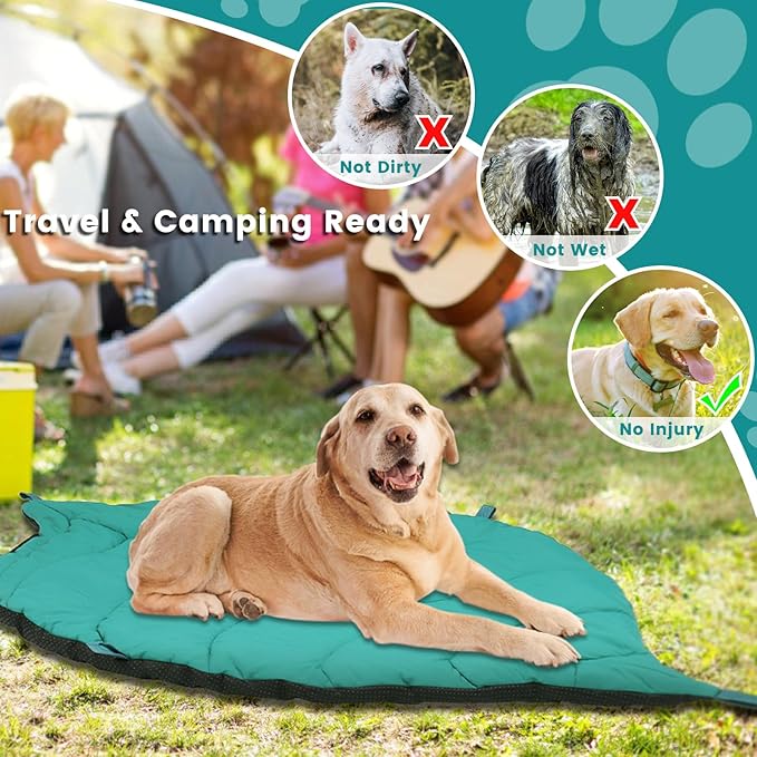 Outdoor Dog Bed Waterproof Washable Travel Camping Dog Bed with 4 Metal Stakes & Carry Bag