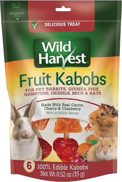 Wild Harvest Fruit Kabobs, 6 Count, for Pet Rabbits, Guinea Pigs, Hamsters, Gerbils, Mice and Rats