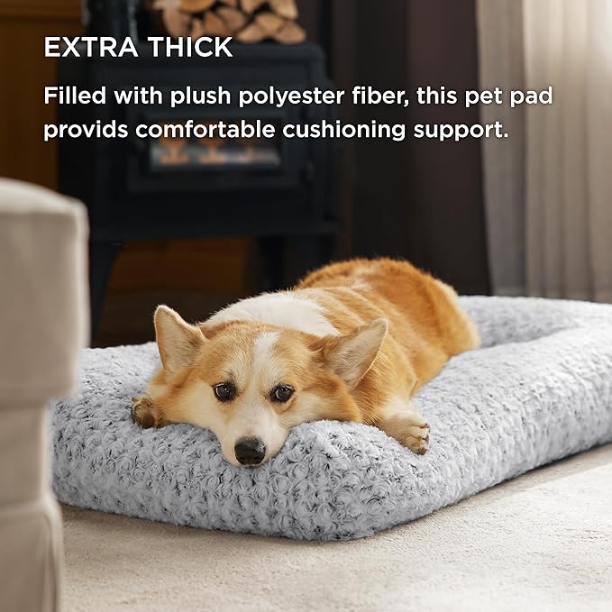 Bedsure Big Dog Bed for Crate 48" x 29", Grey