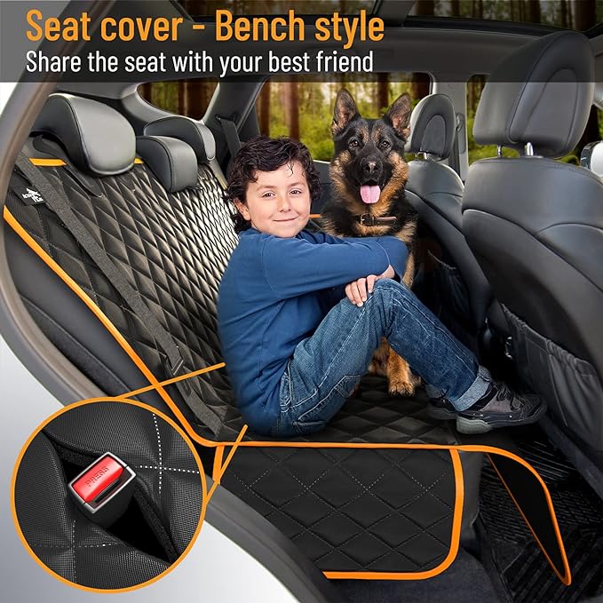 Active Pets Dog Car Seat Cover Car Seat Protector- Dog Seat Cover for Back Seat of SUVs