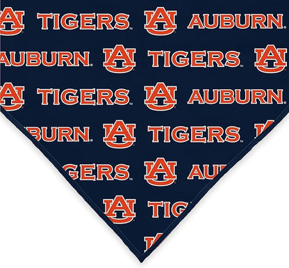 NCAA Officially Licensed Bandana for Dogs and Cats | Fits Pets Great Gift Idea | Easy-to-Tie (Small, Auburn Tigers)