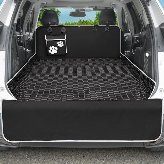 Oasser SUV Cargo Liner for Dogs Large Cargo Liner for SUV Waterproof Trunk Cover for Dogs with Detachable Pocket (Black (55 x 91inch)