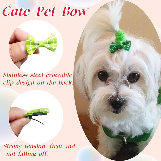 80PCS (40 Paris) Cute Dog Bows with Clips
