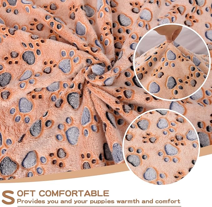 Dog Blankets for Medium Dogs 3 Pack 41" x 31",Cute Paw