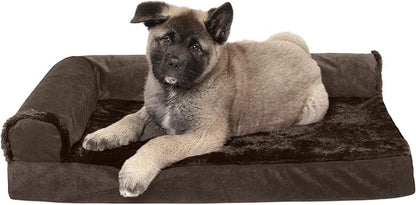 Furhaven Memory Foam Dog Bed for Medium/Small Dogs w/ Removable Bolsters & Washable Cover 35 lbs