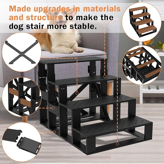 Topmart Dog Stairs for Small Dogs 4-Step,16”H, Pet