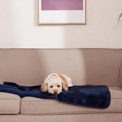 NICETOWN Dog Blankets for Large Dogs 50" x 60", Navy