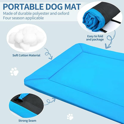 Aitmexcn Outdoor Dog Bed Mat Waterproof, Camping Dog Bed Portable and Folding with Handle, Washable Travel Outdoor Dog Mat Foldable 35" x 25" x 2"